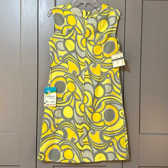 Vintage 1960s Psychedelic Mod Hostess Mini Dress Deadstock Women’s Size 12P NWT - Picture 2 of 11